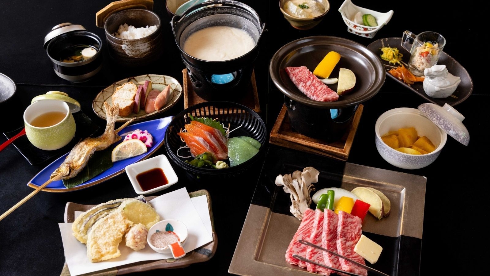 【スタンダード会席｜2食付】群馬県産「上州牛」を陶板焼き(90g)で堪能