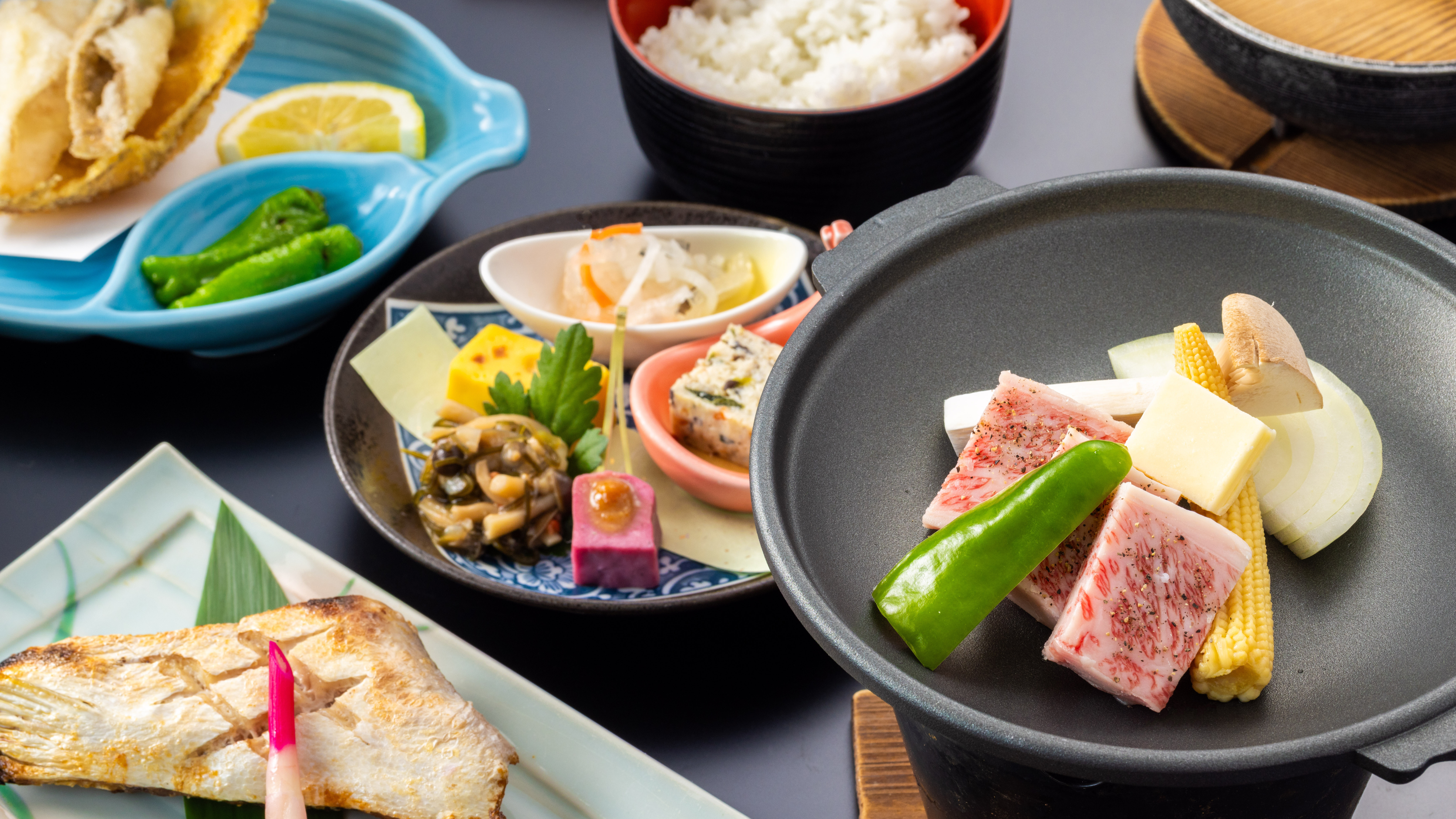 ～寒ブリ三昧＆氷見牛堪能コース～料理のイメ―ジ写真となり、実際のご提供内容は季節により異なります