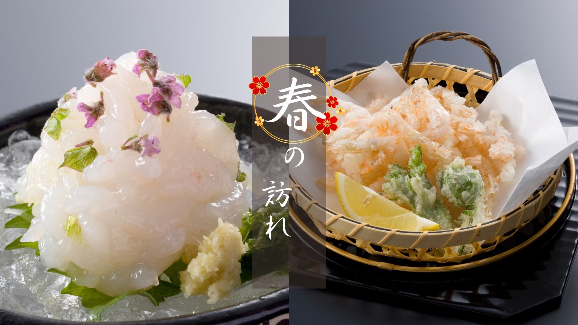 【白エビ会席コース】富山湾の宝石＜白エビ♪＞“春の逸品”を「お刺身」と「かき揚げ」で満喫！