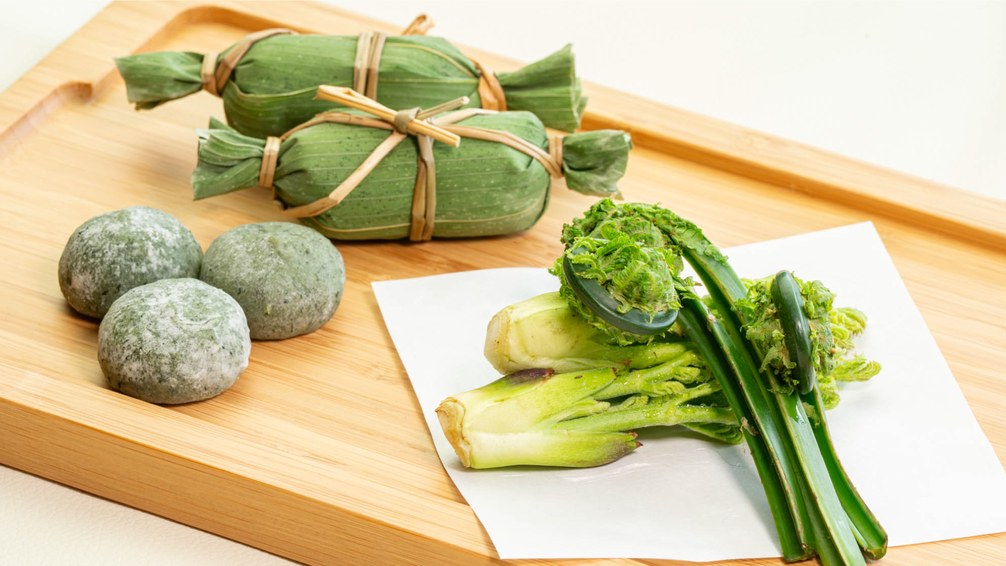 【新潟 肉の三獣奏の饗宴】山菜の天婦羅と総料理長おすすめエンゼル新名物笹団子の天婦羅