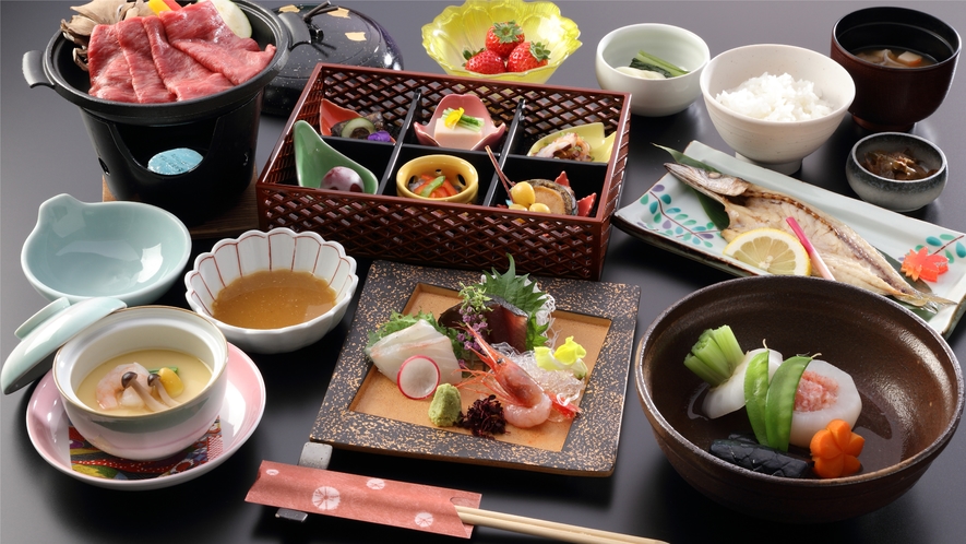 【なかさと膳（一例）】厳選した日本海の幸と魚沼の野菜を使用した創作和食会席