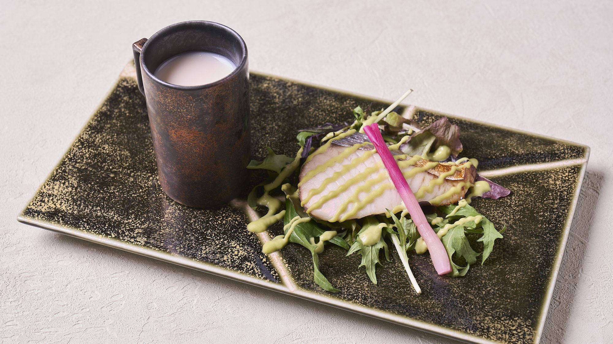 ・【春料理一例・摺り流し】蕗の塔【焼物】鰆紫香焼き　はじかみ生姜