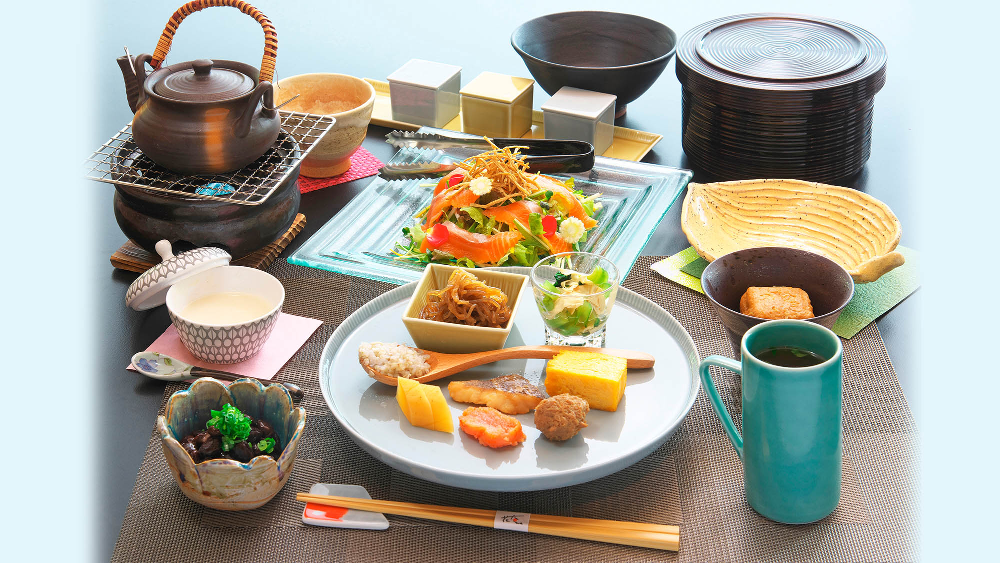 郷土の味と花庵自慢の野菜出汁を味わえる身体にやさしい朝食