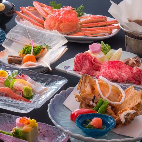 若女将シリーズ★第二弾　『はまゆう若女将のよくばりプラン』　【越前がにと若狭牛を堪能！】