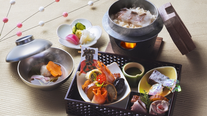 【12/31限定】特製・正月膳ランチ（1/1提供）＆夕食飲み放題付♪さらにレイトアウト11時特典も♪