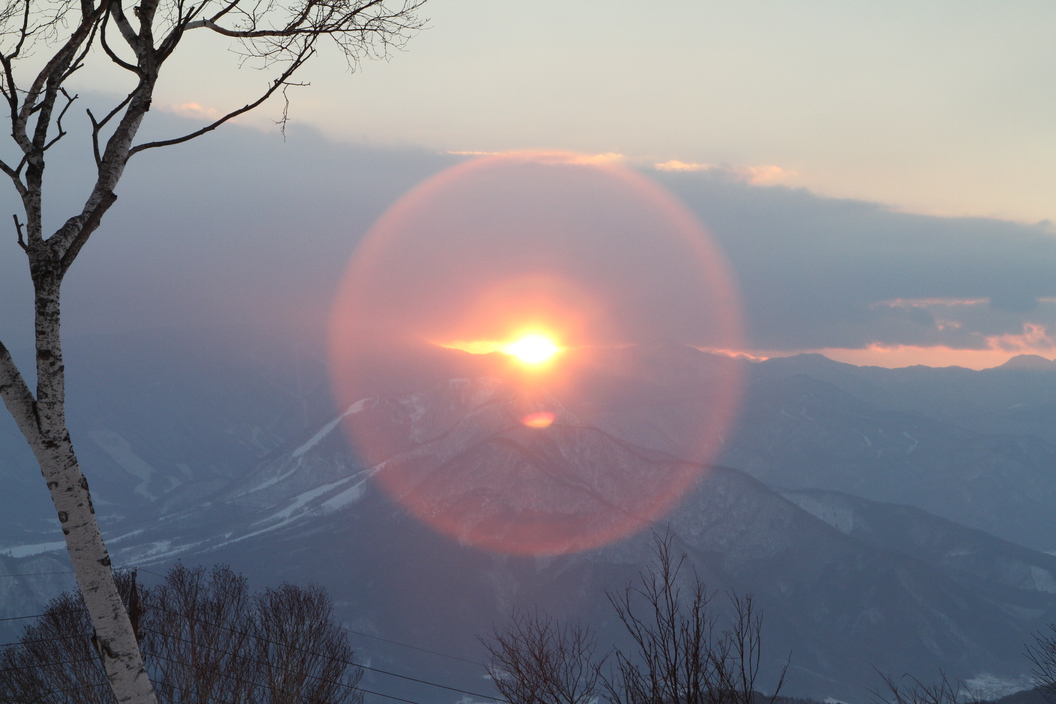 ペンションからの志賀連峰の日の出