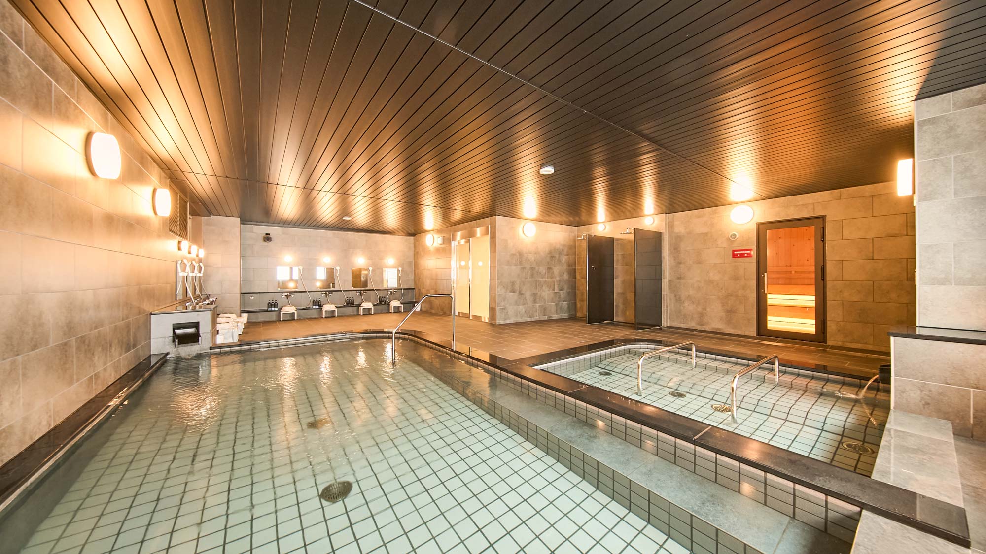 【大浴場（男性限定）】サウナと水風呂を完備した大浴場