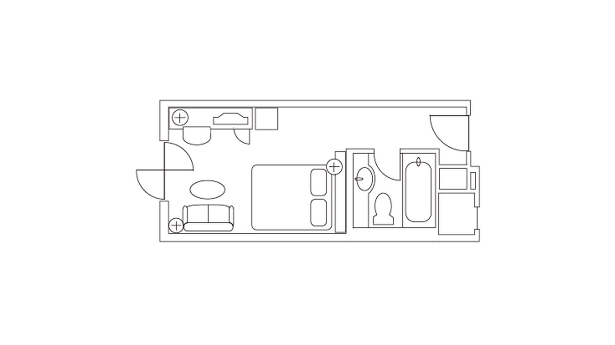 オリエンタルクイーン 平面図(23㎡/160㎝×200㎝)