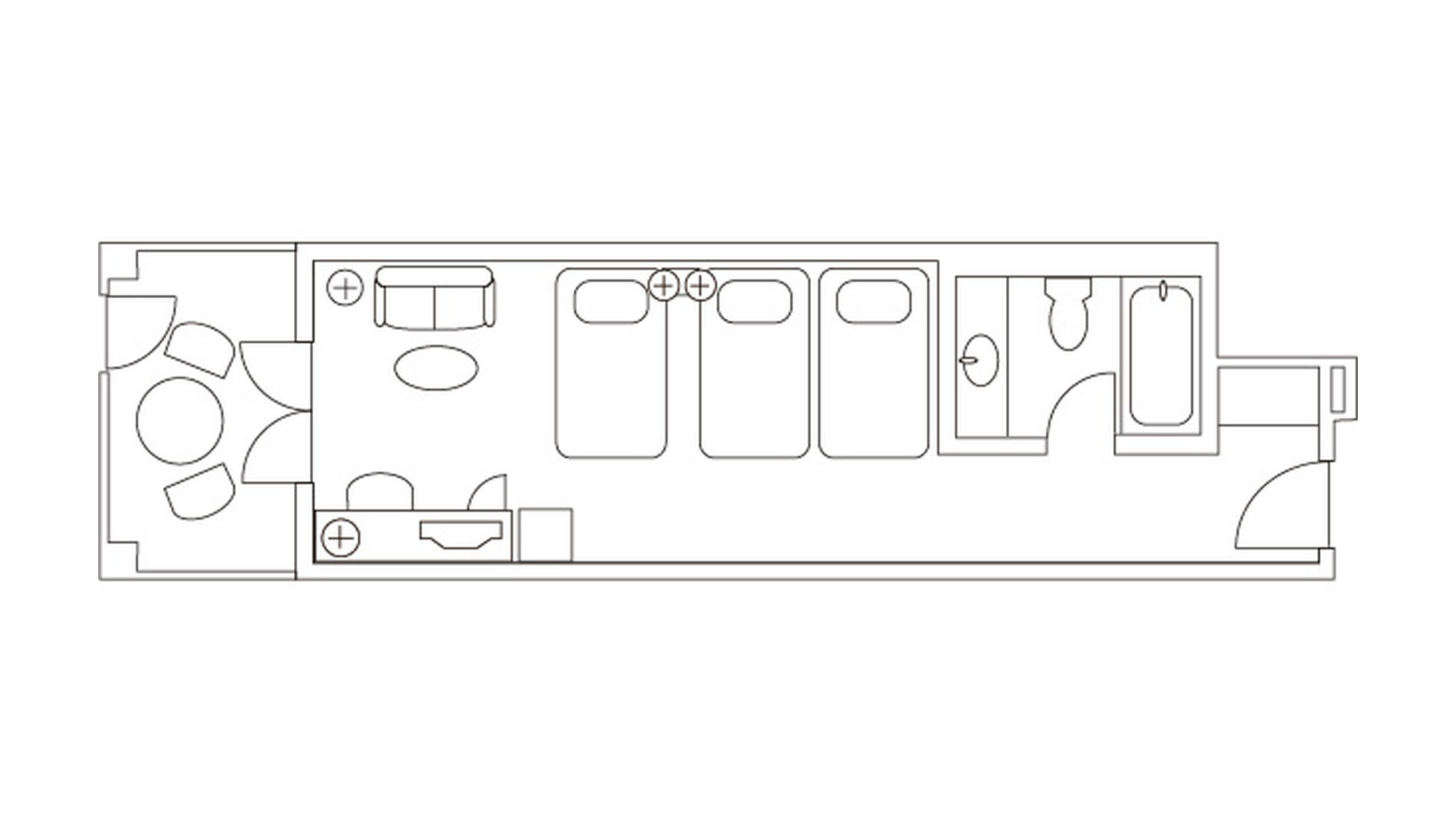 ガーデンデラックストリプル 平面図（32㎡/100㎝&times;200㎝）