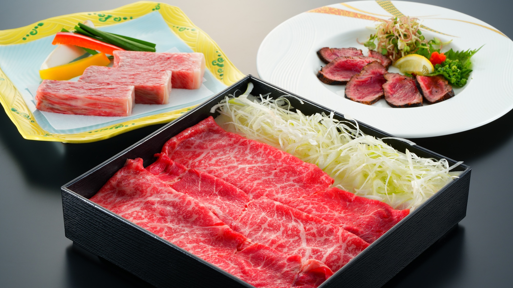 【おおいた和牛三昧会席】おおいた和牛は、品質の高い豊後牛の中でも特に4等級以上のものです。