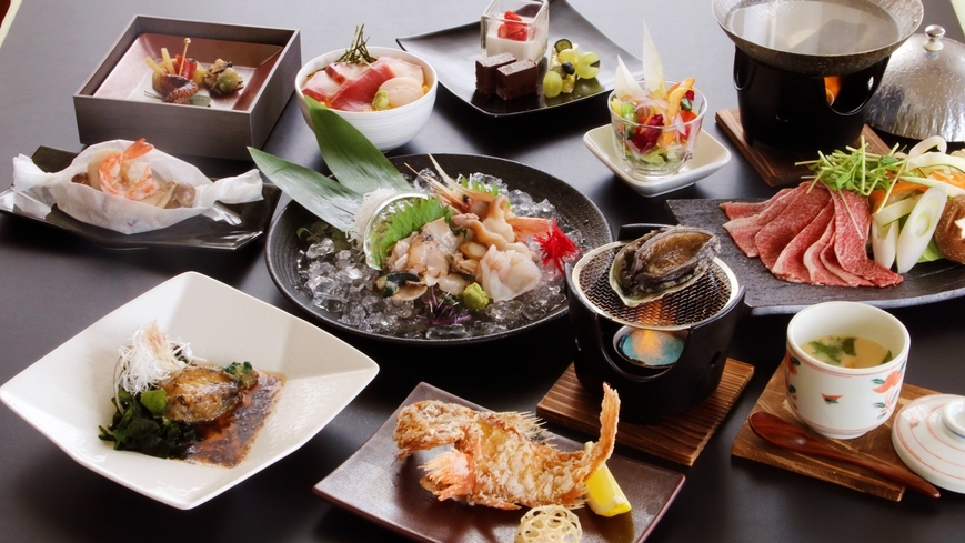 【期間限定12/20迄】贅を尽くした「瀬棚産天然あわび×三石こぶ黒和牛×日高新鮮魚介」大満喫コース