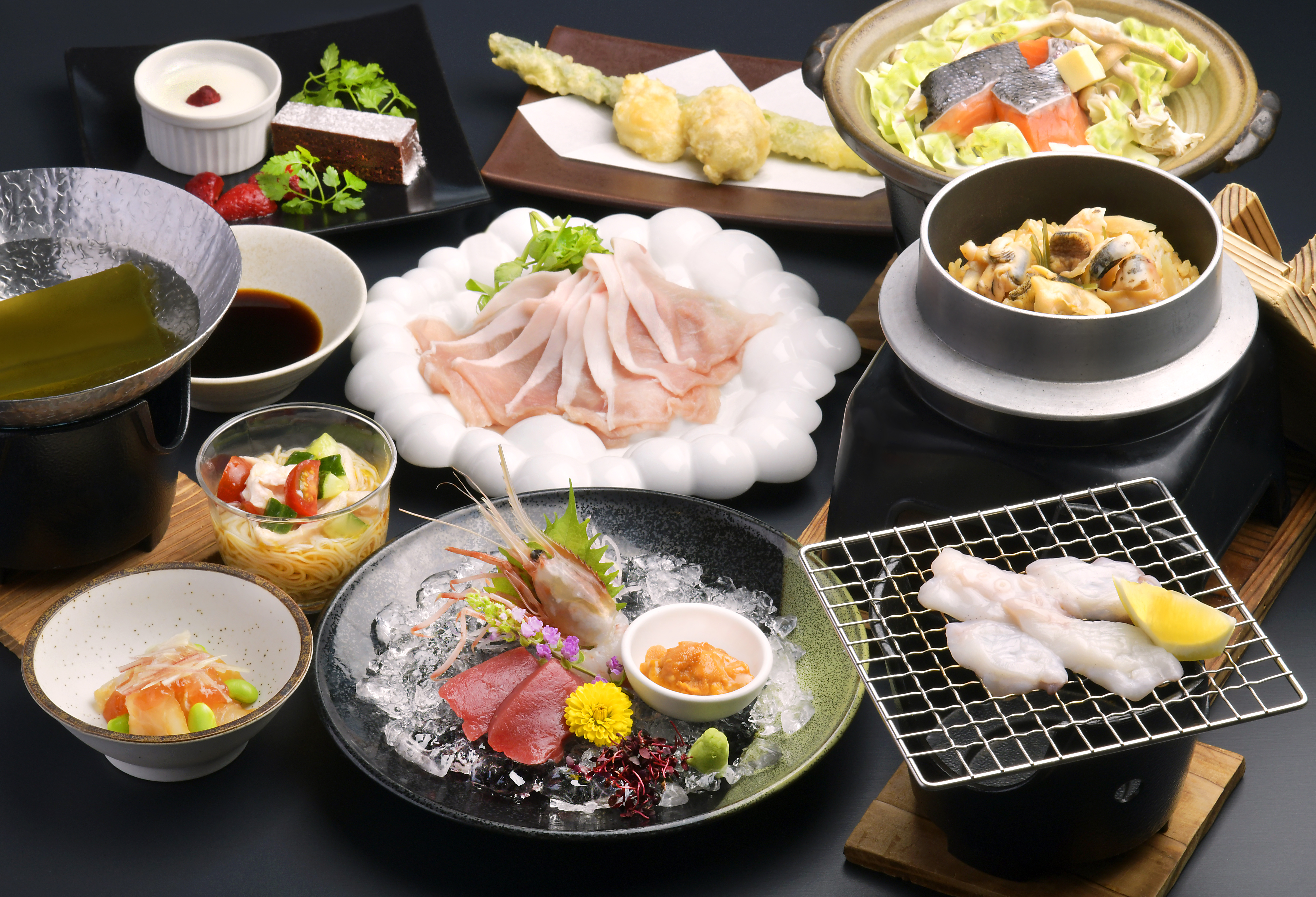 【スタンダード】クラウンポークしゃぶしゃぶ＆たこの網焼き