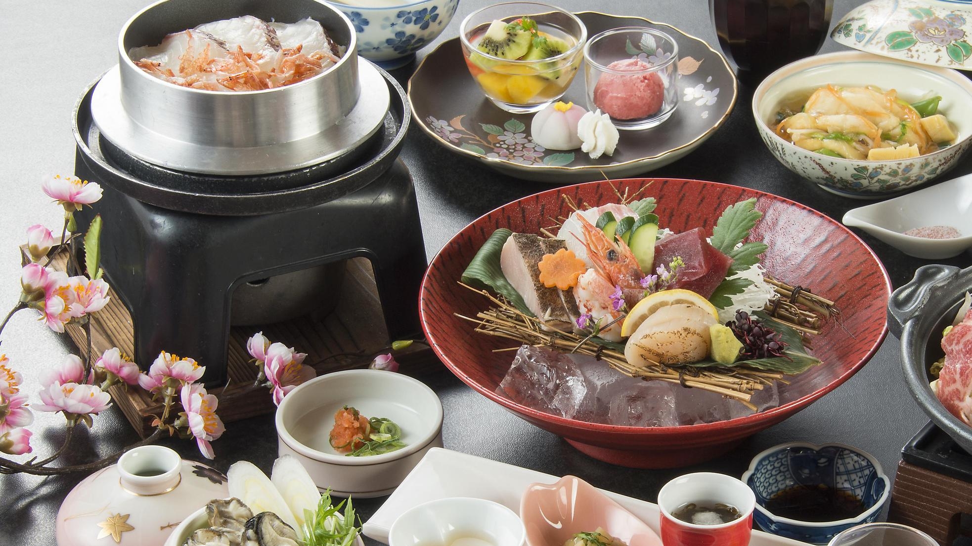 【白鷺コース】旬の素材を活かした特選会席料理を堪能〜天然温泉リゾートで癒しのひと時を〜【2食付】