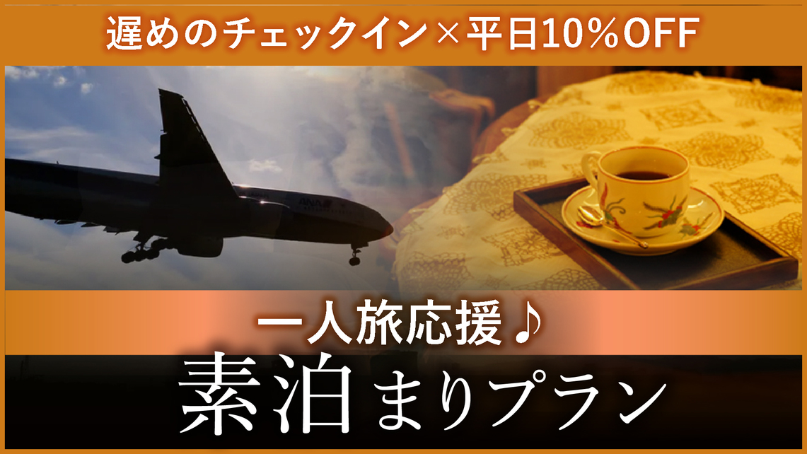 【一人旅応援♪】ビジネス・出張に！≪2大特典≫遅めのチェックイン×平日10％OFF！