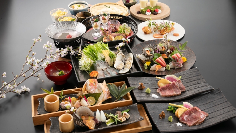 【個室露天風呂付客室】贅の極み・極上会席【夕朝２食付】銘酒・新政(あらまさ)NO.6も楽しめる