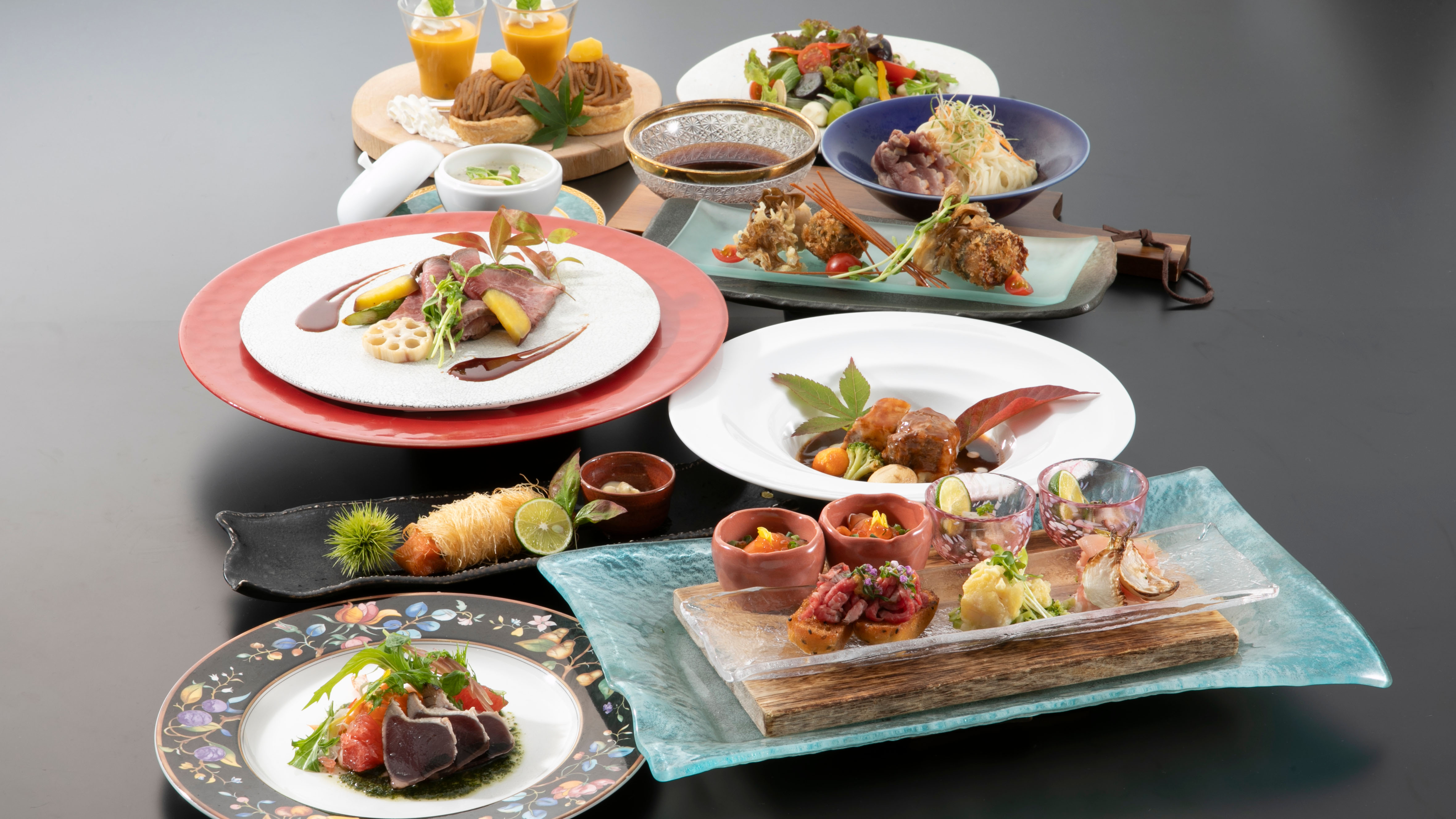 【秋季2025年9月～11月】特選洋会席　※画像は一部2名様分