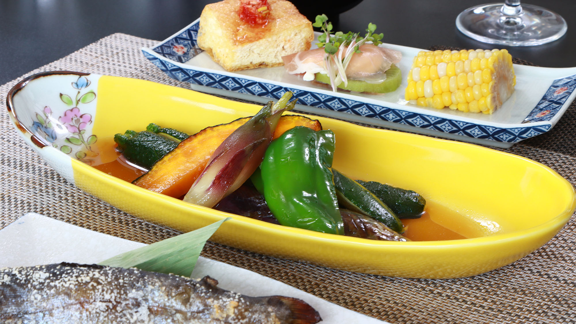 夕食　一例（夏季）夏野菜の揚げびたし