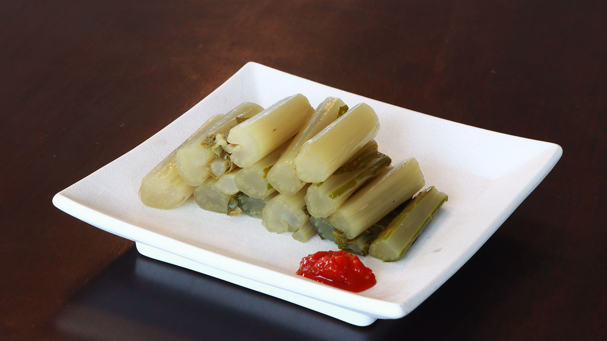 夕食　一例　自家製野沢菜漬け