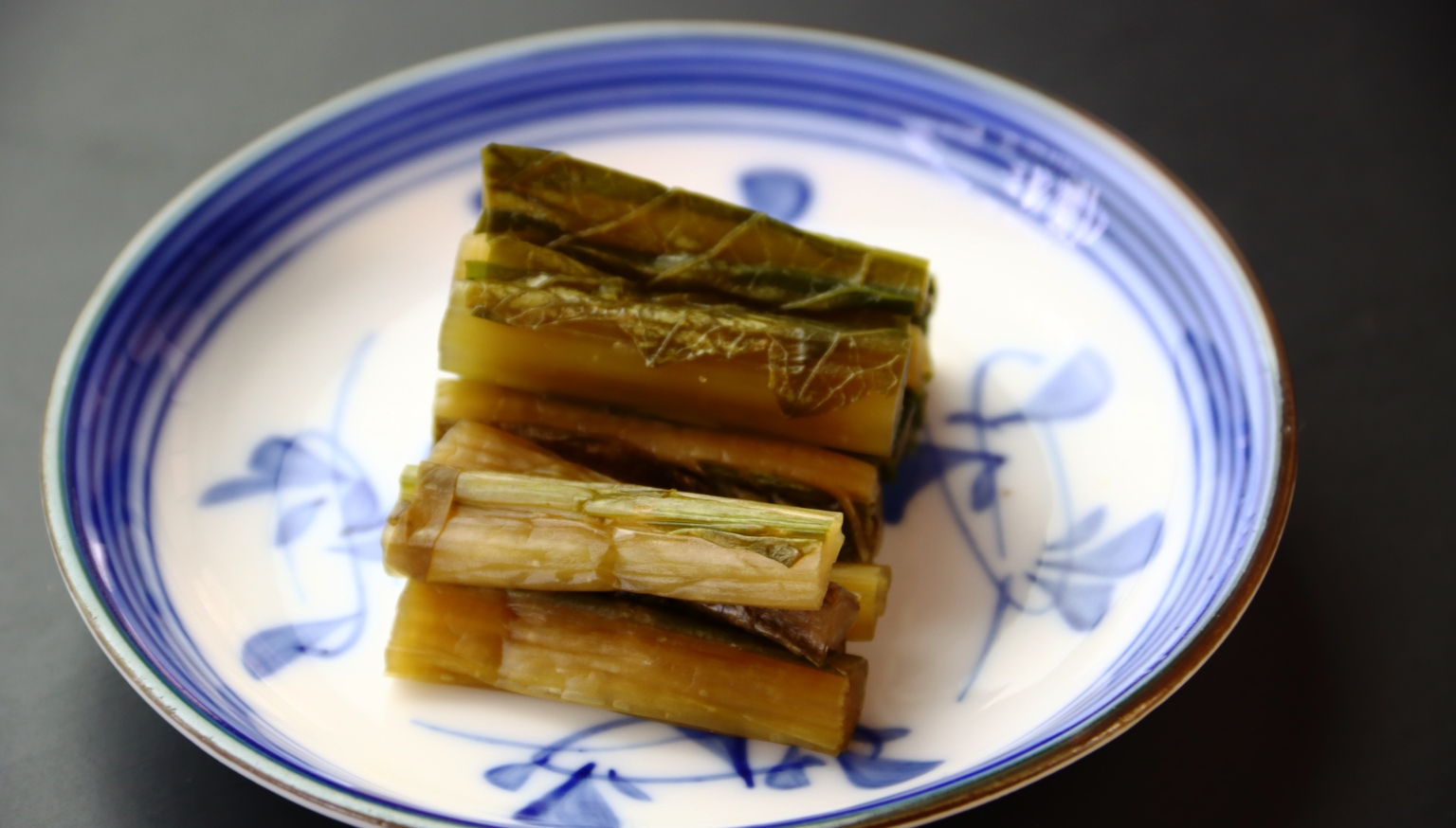 【夕食】野沢菜漬け