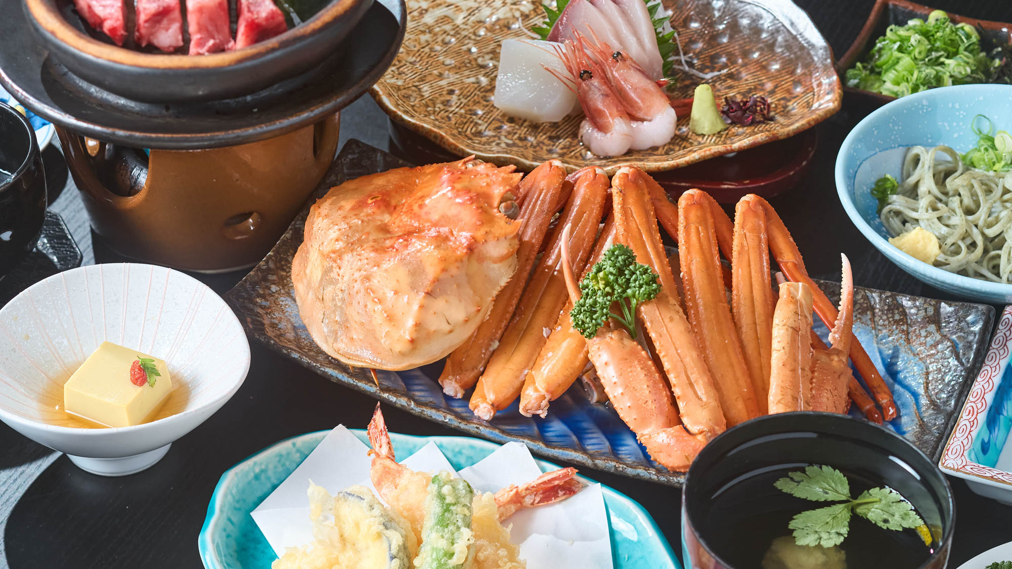 【春～秋】紅ズワイ蟹会席　松・竹一例