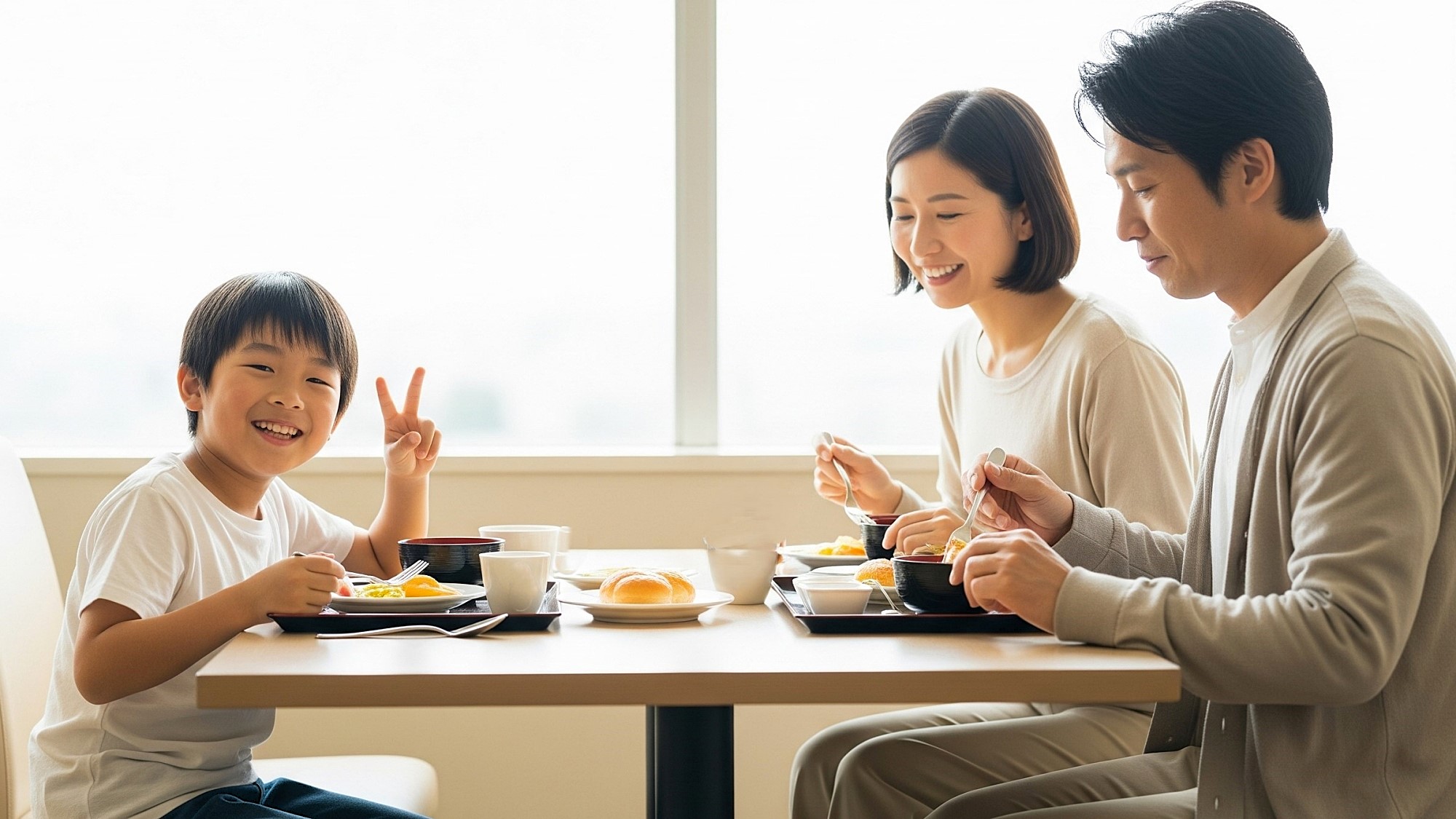 親子で笑顔になる朝の時間です