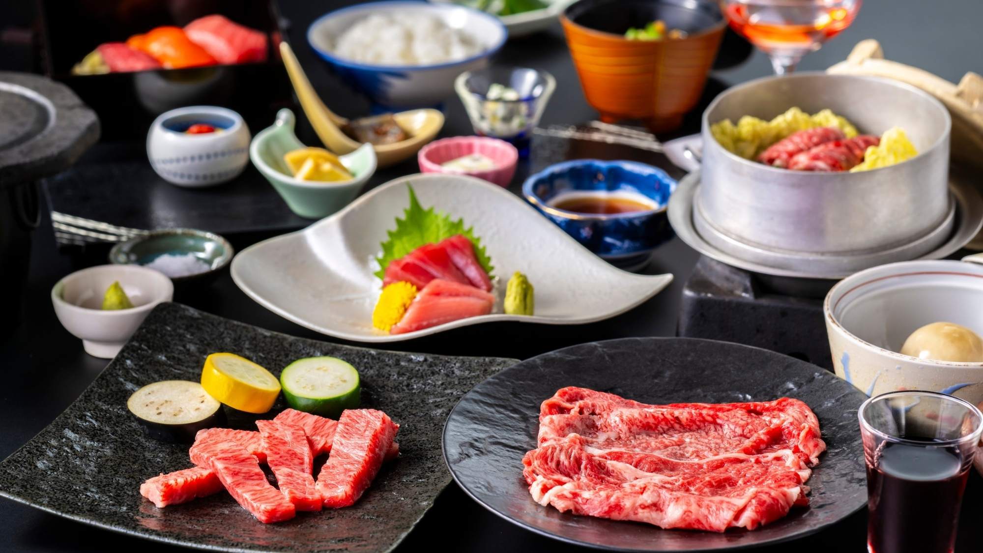 【さき楽60】60日前迄のご予約でお得＆ポイントUP！甲州牛の溶岩石焼付きプレミアム会席＜瑠璃膳＞