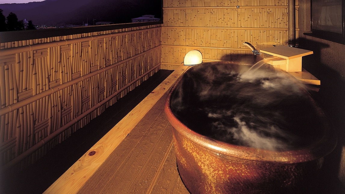 ●温泉の出る露天風呂付客室（和室１２畳）Wi-Fi完備・禁煙