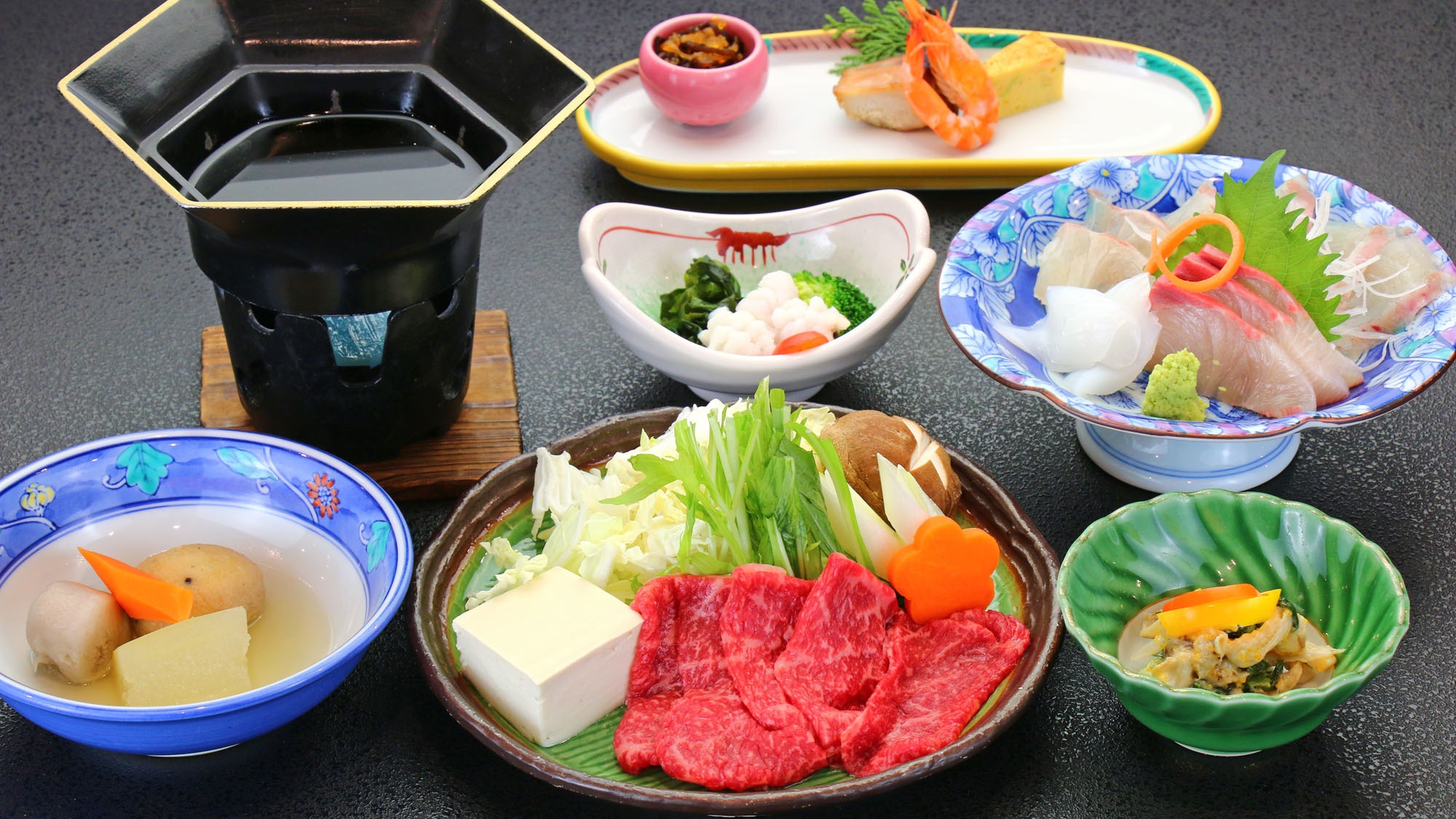 福徳屋の新定番！？人気にお応えして「長崎牛すき焼き」お刺身もついた欲張りプランが帰ってきました♪