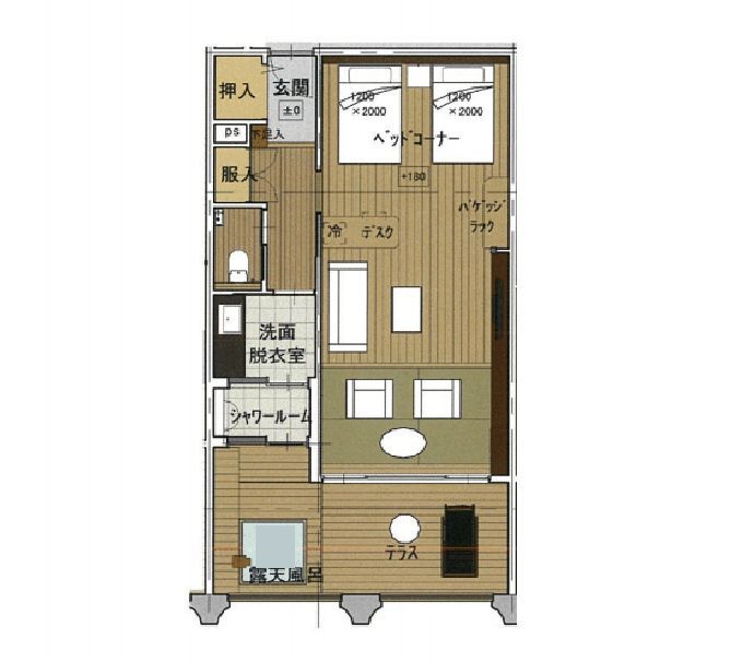 【紫水亭】客室イメージ（平面図）／ジュニアスイートルーム
