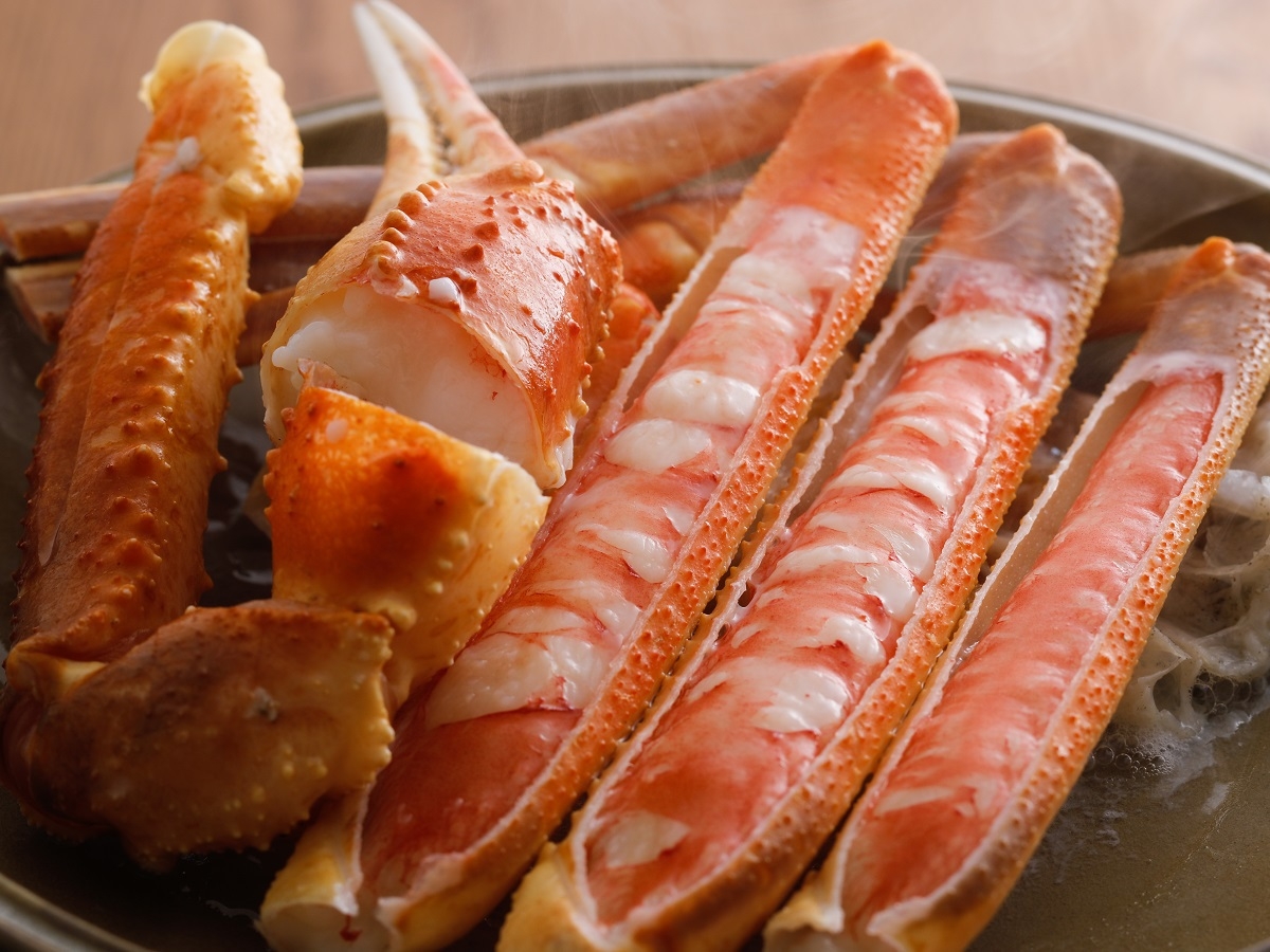 【日帰り昼食】かにを満喫☆＜かに陶板焼き＆かにすき＆鮮魚の船盛りお刺身6種＞