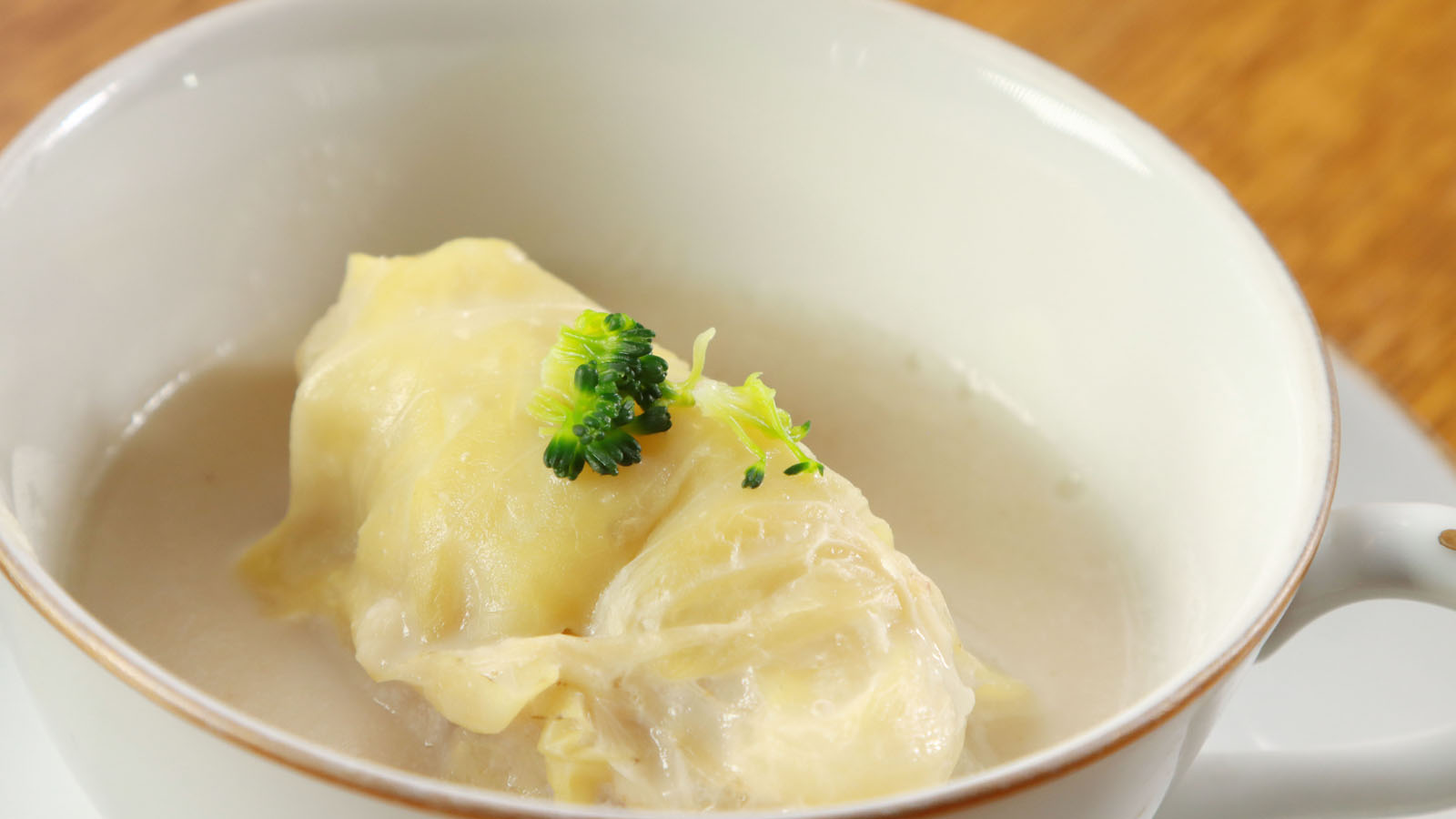 【ある日の夕食】-畑で採れた雪中ロールキャベツ-