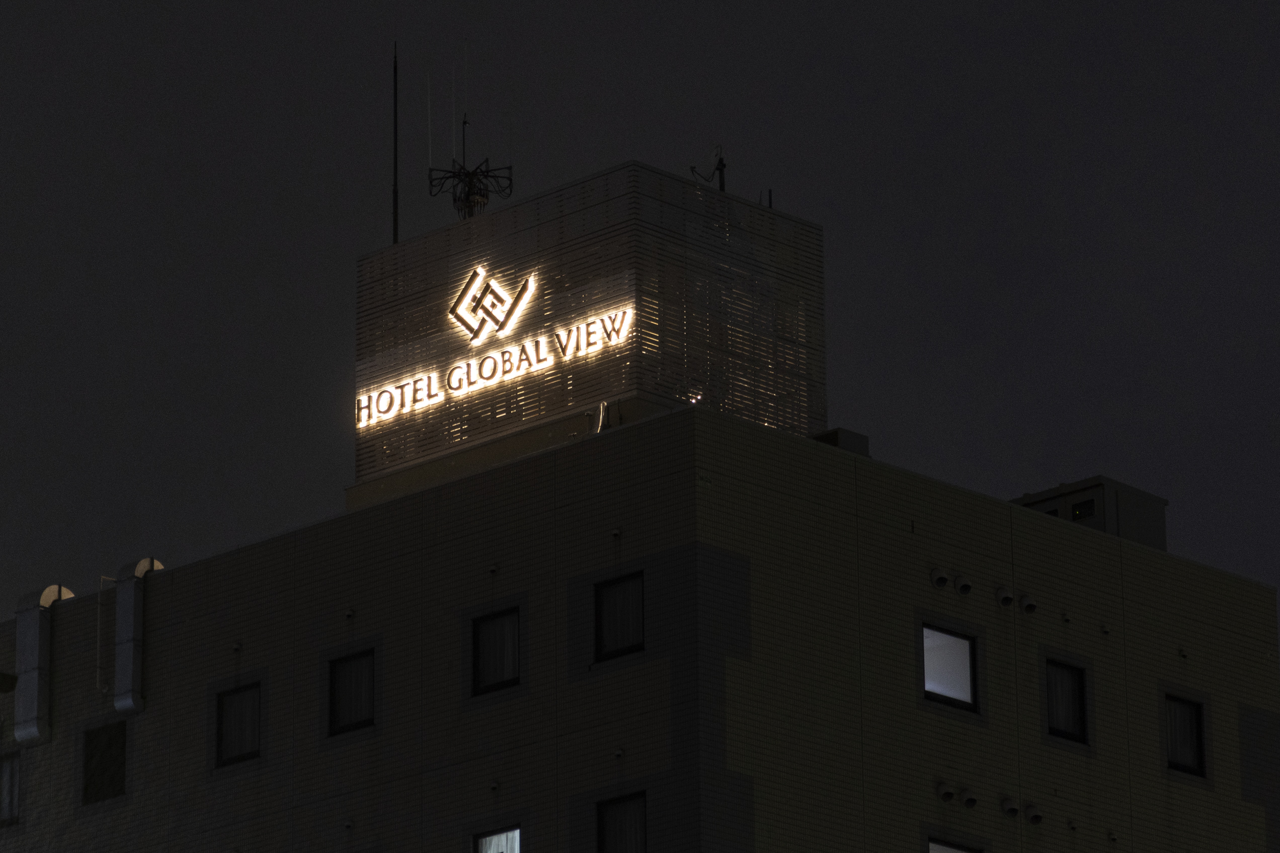 屋上夜