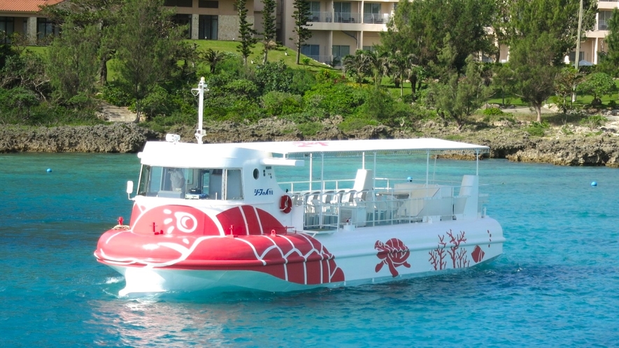 【半潜水式水中観光船「シースカイ博愛」】離島唯一の半潜水式水中観光船