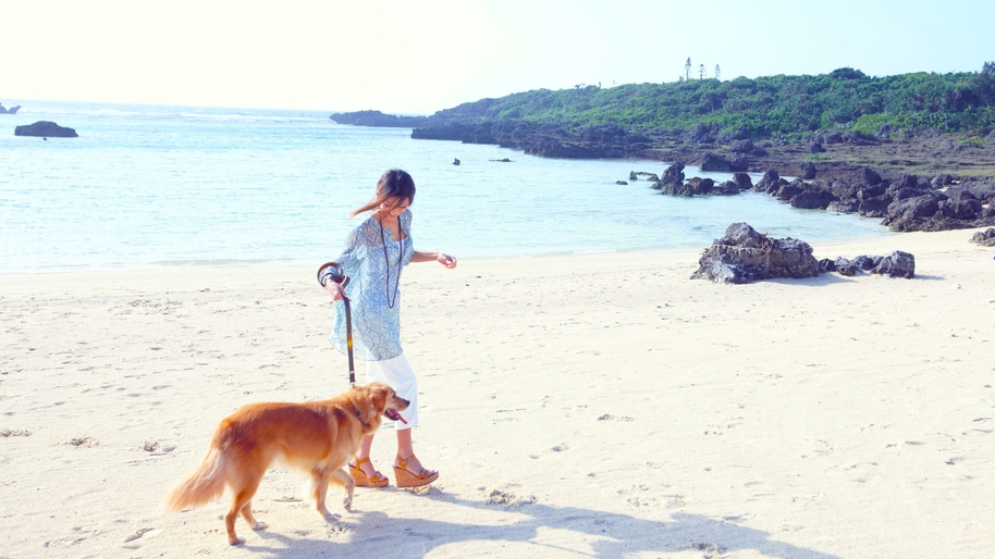 【＜愛犬ルーム＞プールヴィララグーンスイート（1F指定）】愛犬と一緒にビーチをお散歩！