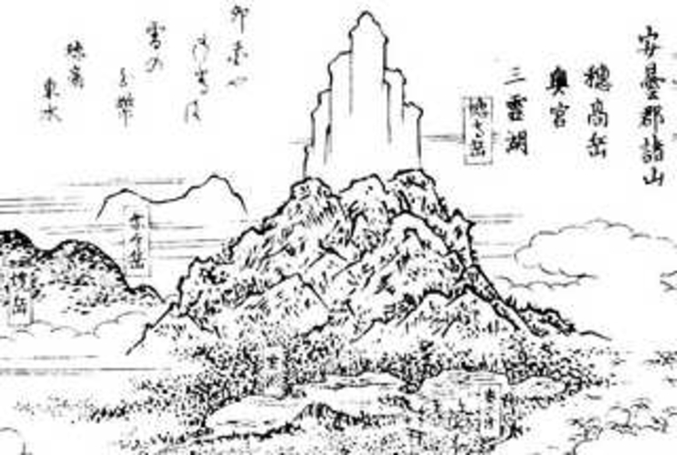 江戸時代後期の上高地絵地図、善光寺道名所図絵から。