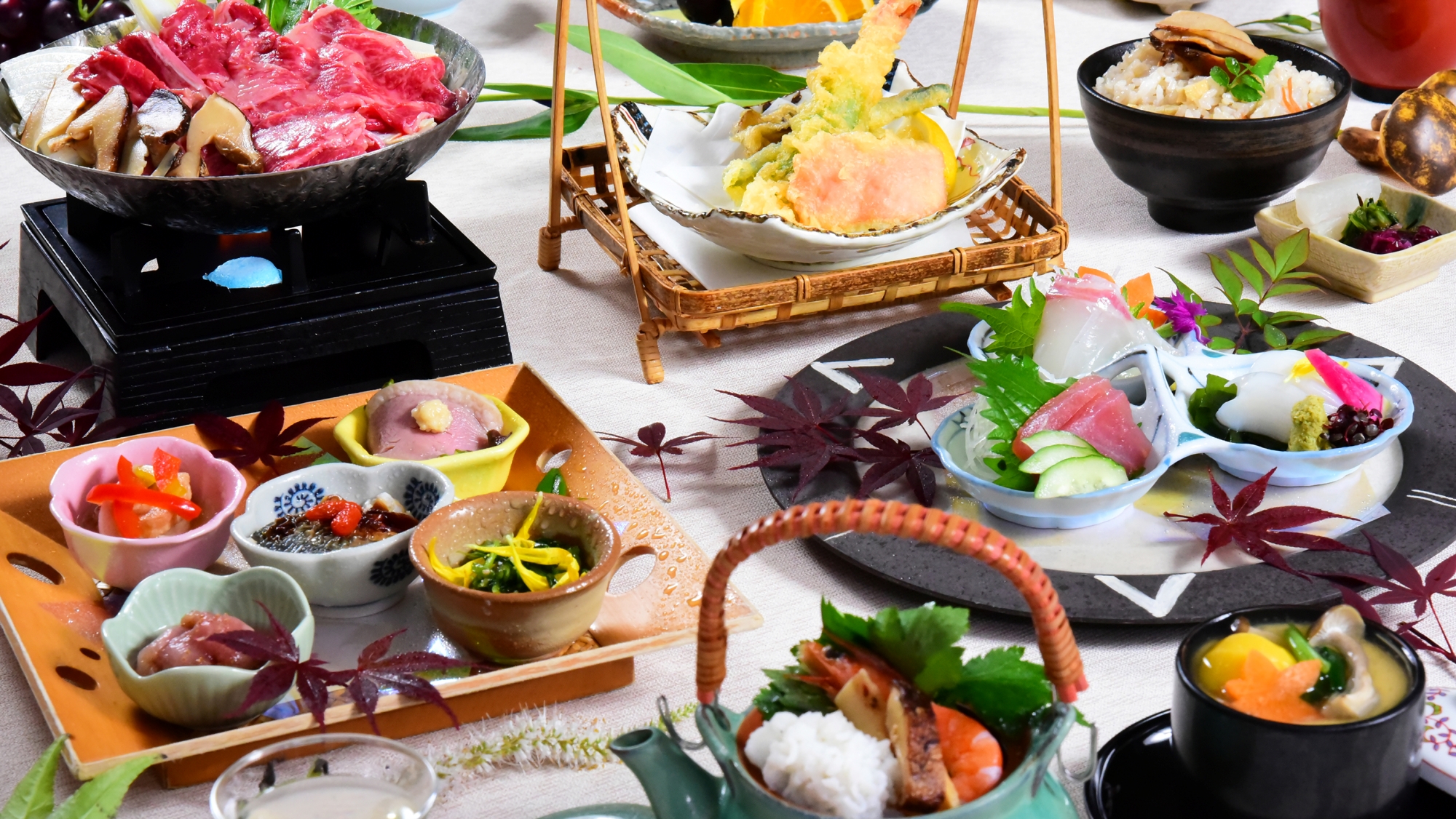 *2026年秋【四季会席】松茸と名残り鱧の土瓶蒸しや、松茸と特選牛のすき焼きなど