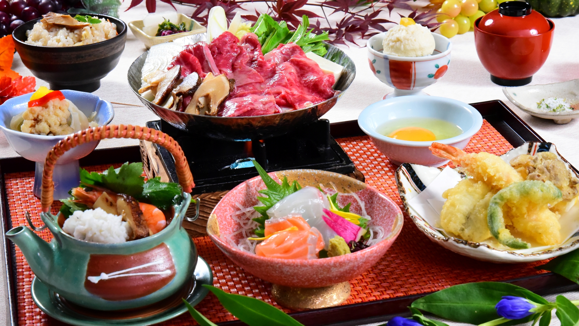 *2026秋【ランチ／松茸御膳】土瓶蒸しやすき鍋、ご飯まで秋の恵をお楽しみください