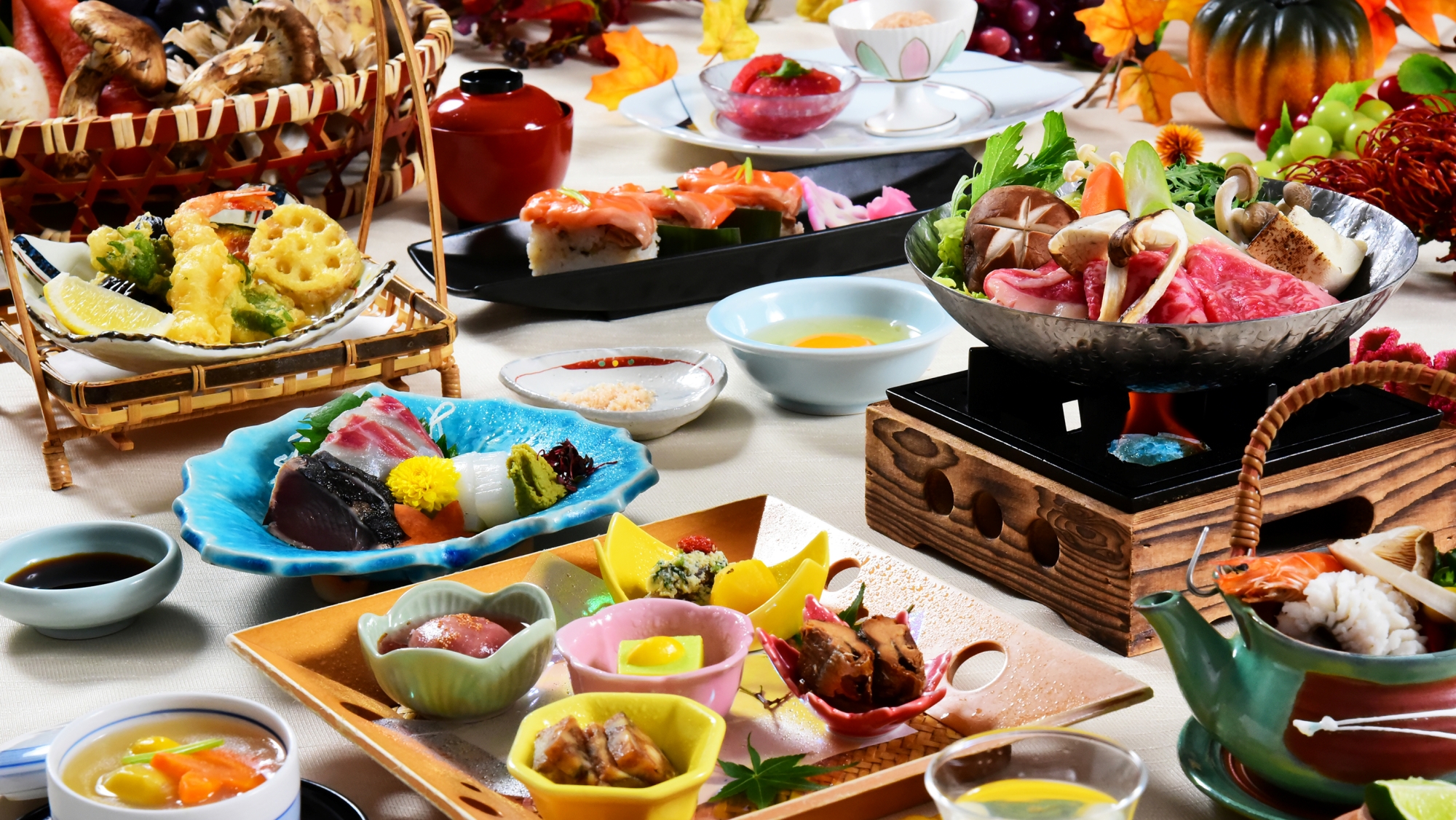 *2025秋【四季会席】松茸と名残り鱧の土瓶蒸しや、松茸と国産牛のすき焼きなど