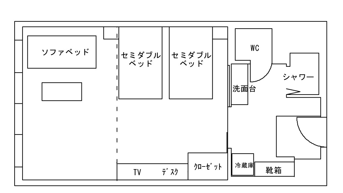 【和モダンツイン／22年改装】畳あり洋室32平米◆シャワー付　※一例