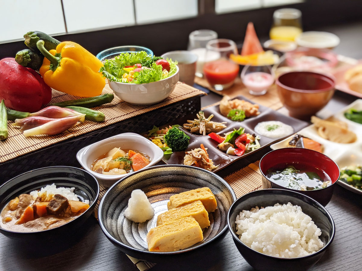 朝食ビュッフェ～会津の地のものを中心とした手作りビュッフェをご用意しています