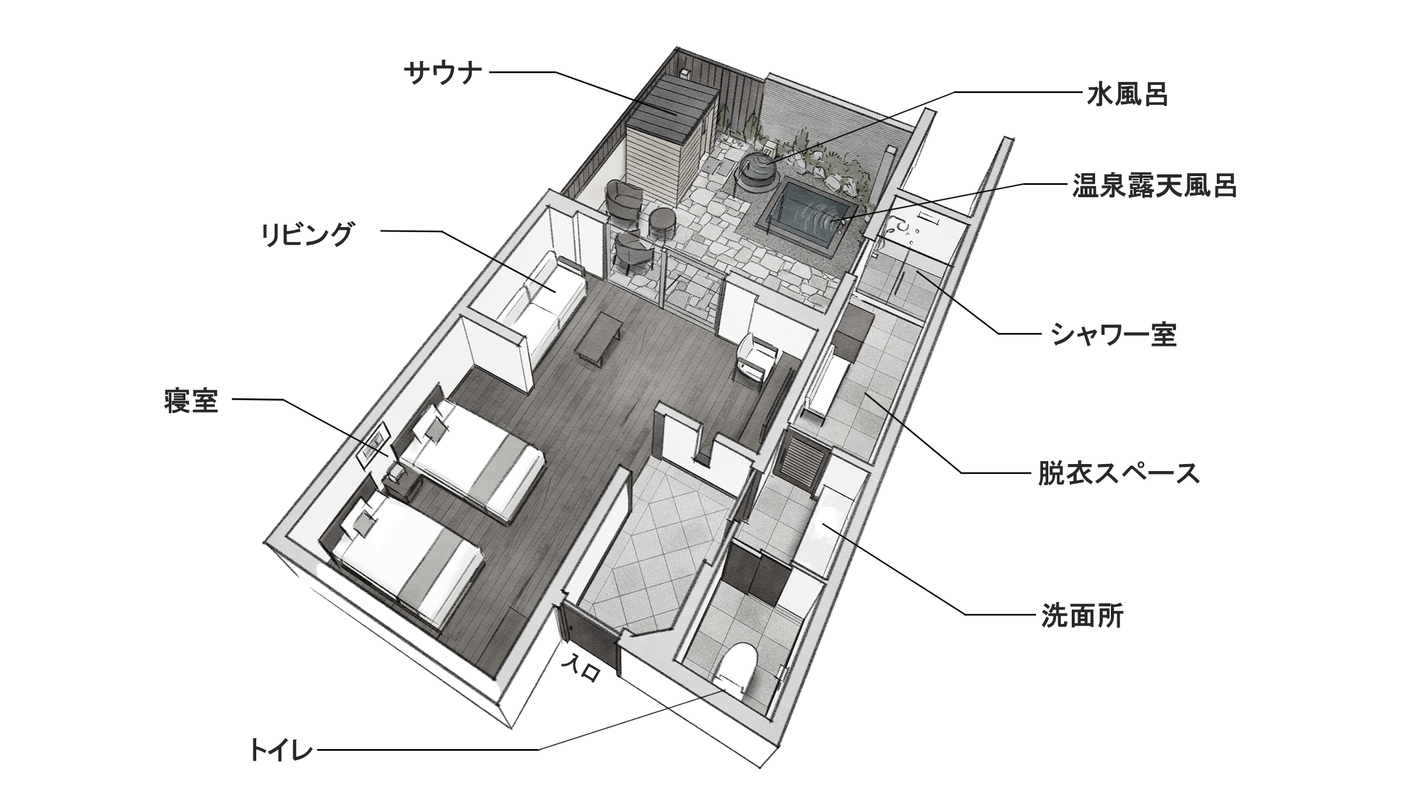 【部屋】バリアフリー対応　スイートルームロゼオ