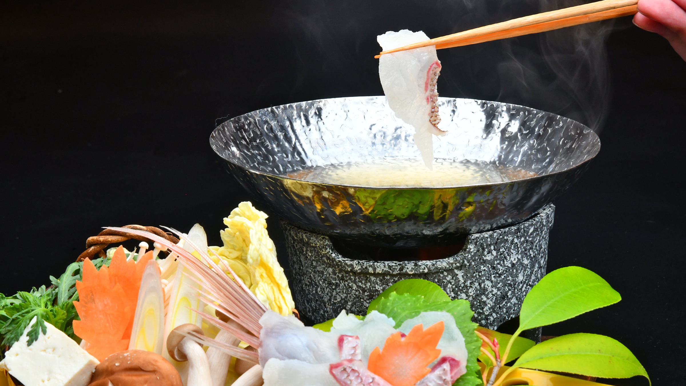 【食事】おめでたい（祝）鯛づくし会席　しゃぶしゃぶ