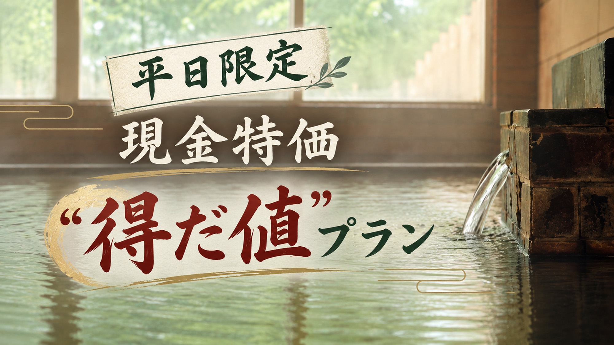 【部屋数限定！平日のみ】アメニティ無しの得だ値プラン☆1泊2食で源泉掛け流し温泉を堪能【現金特価！】