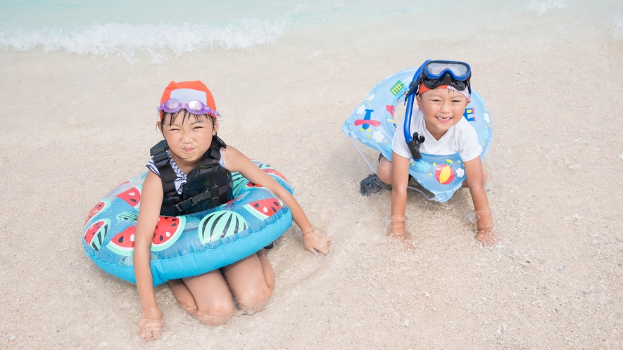キャランコビーチは小さなお子様でも安心して遊べるビーチです。