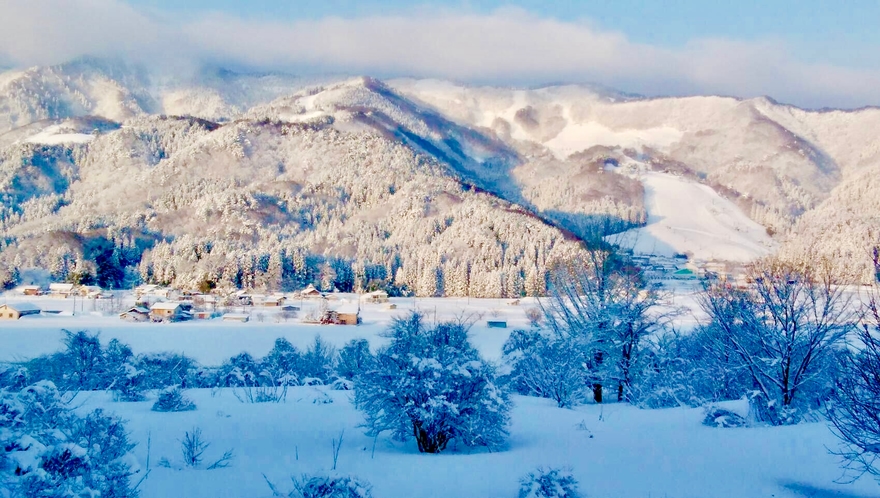 ペンションからの雪景色