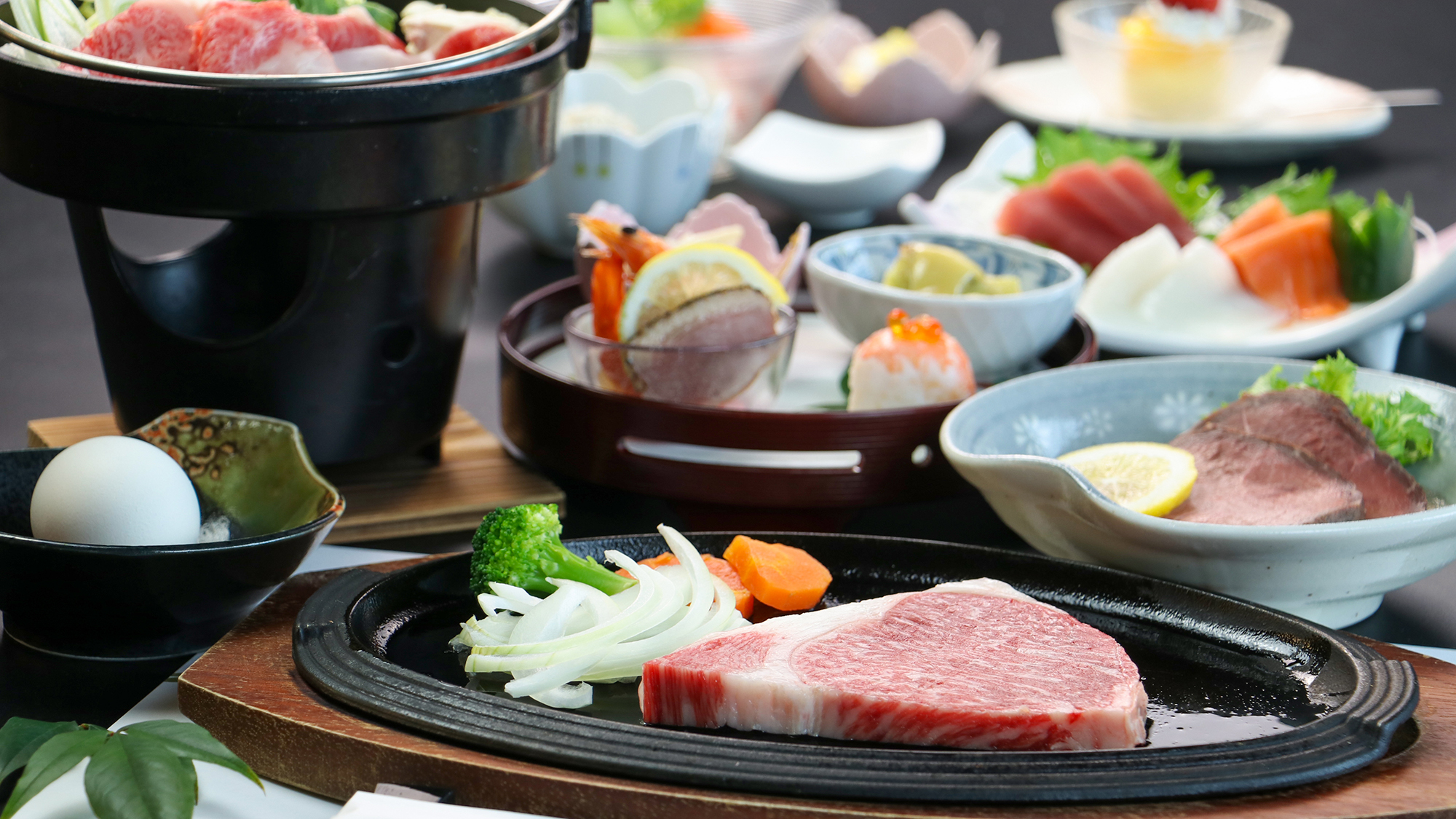 ＃三種の厳選米沢牛御膳-本館宿泊者限定　