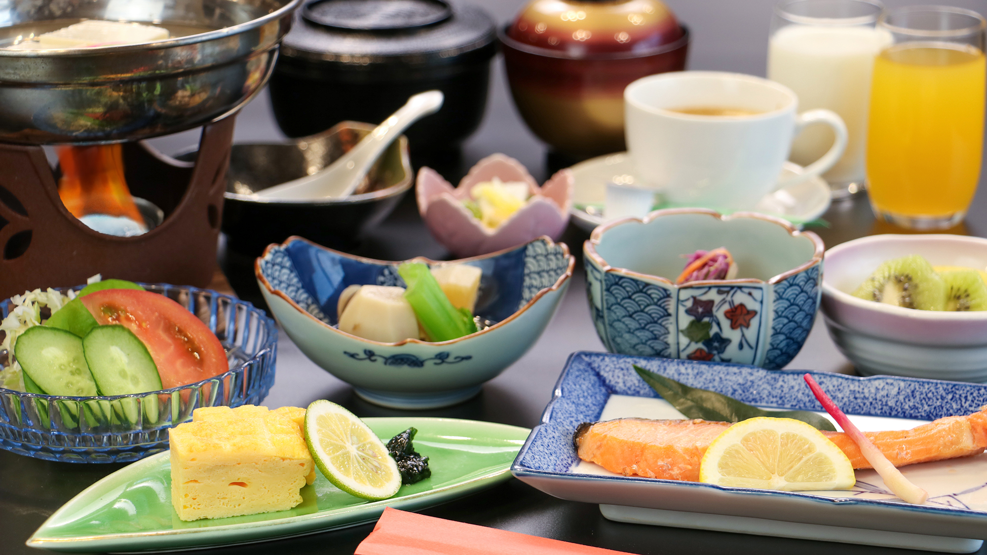 ＃ご朝食-本館宿泊者限定　おとわの朝食は彩り鮮やかに。