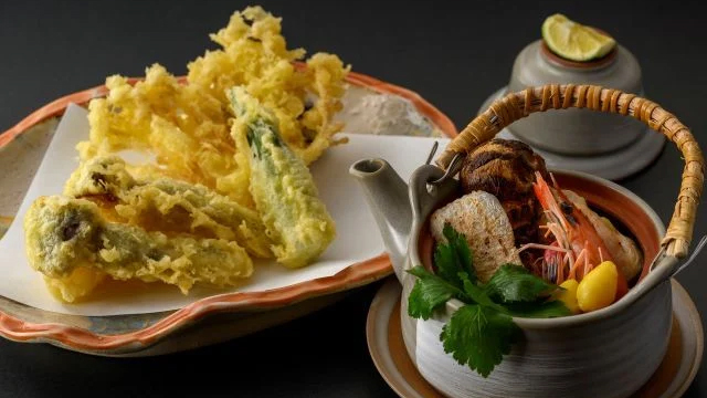 松茸の天ぷらと土瓶蒸し付き　玄界灘海鮮ビュッフェプラン