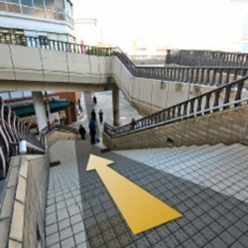 水戸駅からの階段