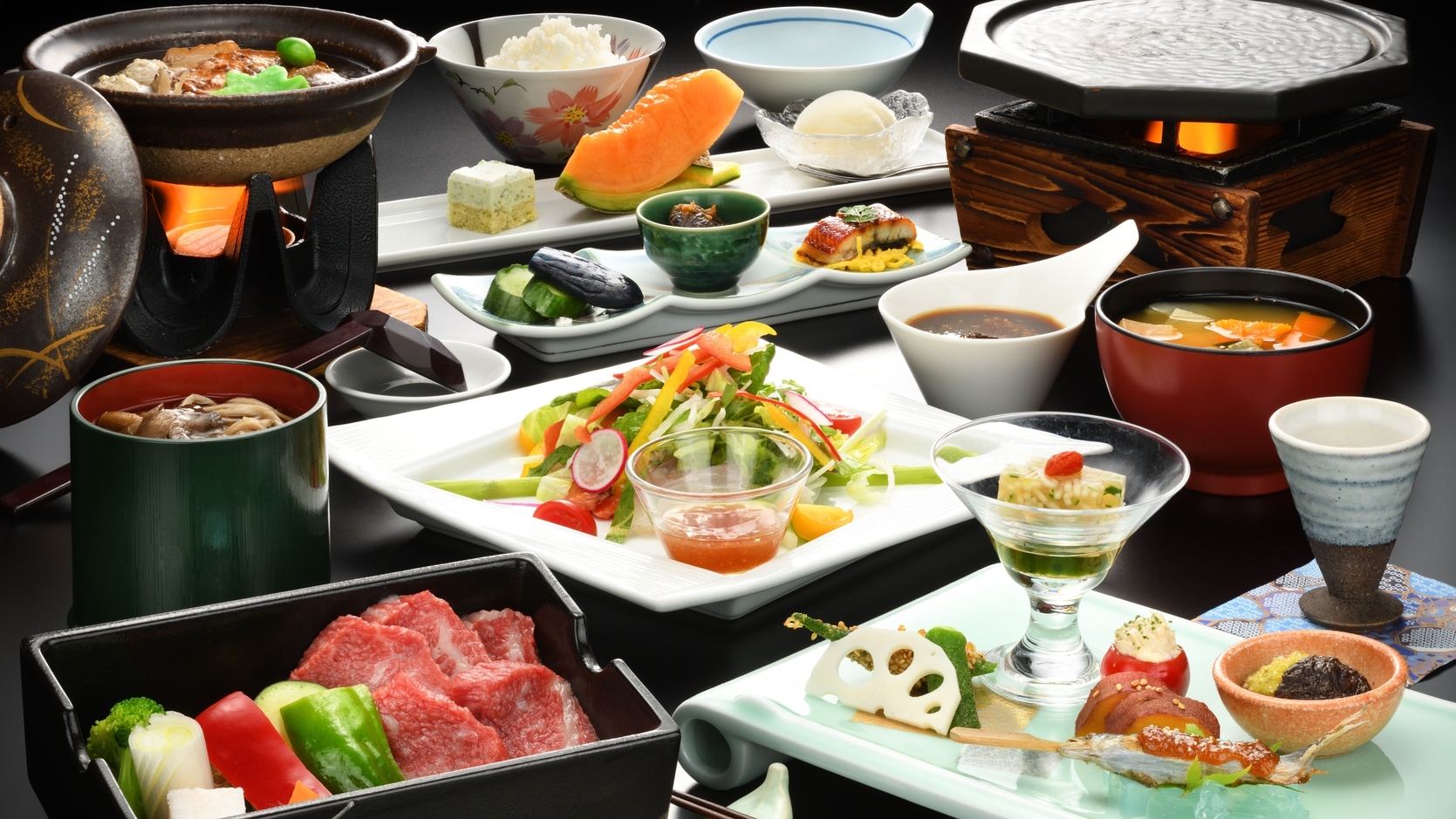 【スタンダードプラン】やまがた郷土の味覚が満載『蔵王山懐膳』選べる山形牛【巡るたび、出会う旅。東北】